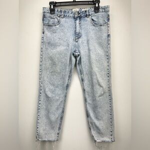 Insight Denim size 36 Men’s Acid Wash Frayed Hem City Chop Slim Crop Jeans